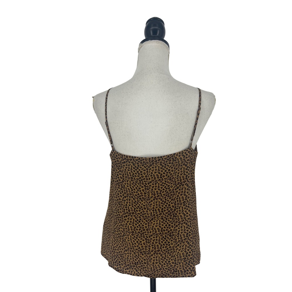 L'Agence Jane Leopard Print Silk Camisole Tank Brown Black‎ Size S - Picture 7 of 8